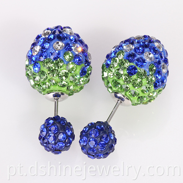 Czech Gem Shamballa Anti Allergy Earring